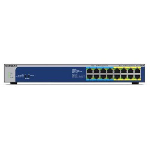 Комутатор NETGEAR GS516UP 8xGE PoE++, 8xGE PoE+(380W), некерований