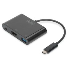 Адаптер DIGITUS USB-C - HDMA, 2xUSB