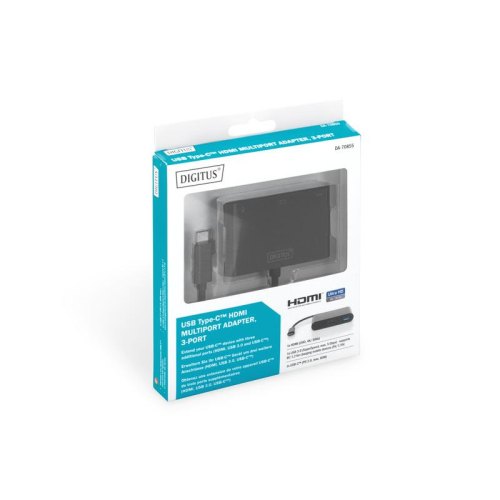 Адаптер DIGITUS USB-C - HDMA, 2xUSB