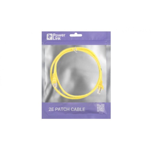 Патч-корд 2E Cat 5e, UTP, RJ45, 26AWG ,7/0.16 CCA, 1.20 m, PVC, Yellow