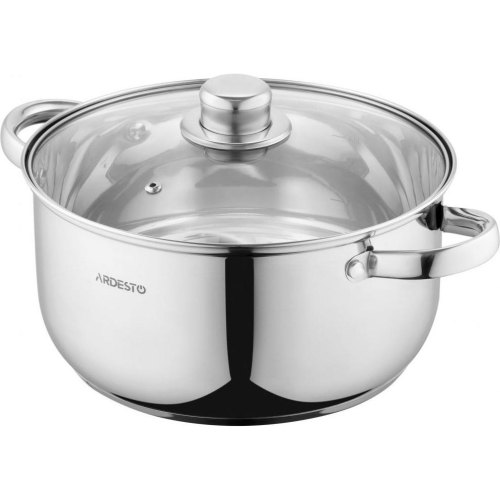 Каструля ARDESTO Gemini Gourmet, скляна кришка, 5 л, нержавіюча сталь