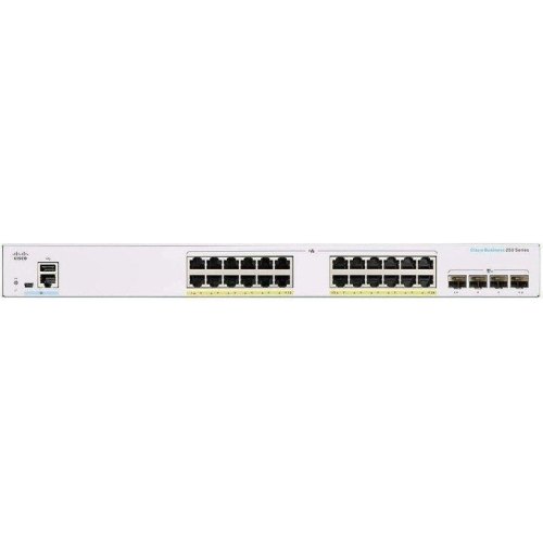 Комутатор Cisco CBS250 Smart 24-port GE, PoE, 4x10G SFP+