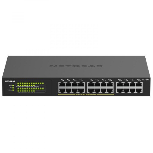 Комутатор NETGEAR GS324P 16xGE PoE+(190Вт), 8xGE, некерований
