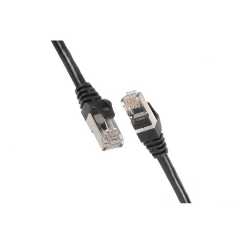 Патч-корд 2E Cat 6, S-FTP екран. фольга з обплетенням, RJ45, 4Х2 27AWG, 7/0.14 Cu, 1.00 m, PVC, Black