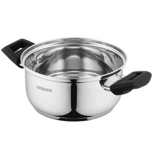 Каструля ARDESTO Gemini, скляна кришка, 2.0 л, нержавіюча сталь