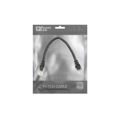 Патч-корд 2E Cat 6, UTP, RJ45, 26AWG, 7/0.16 Cu, 0.20 m, PVC, Black