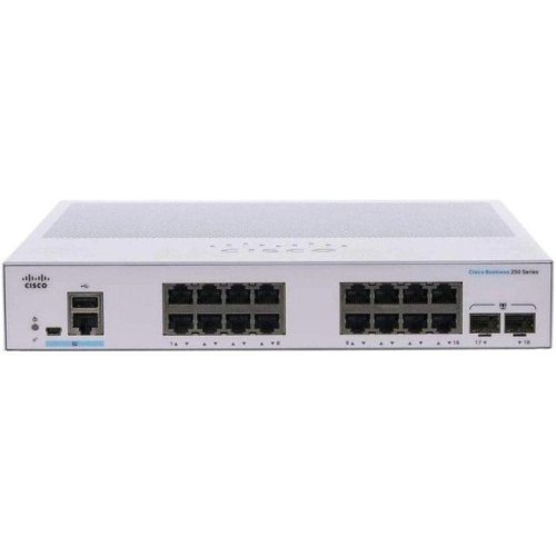 Комутатор Cisco CBS250 Smart 16-port GE, 2x1G SFP
