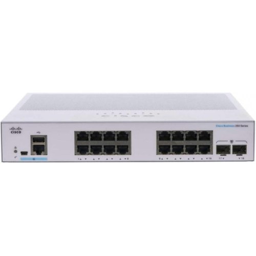 Комутатор Cisco CBS250 Smart 16-port GE, 2x1G SFP
