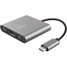 USB-хаб Trust Dalyx 3-in-1 Multiport USB-C Adapter ALUMINIUM