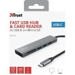 USB-хаб Trust HALYX FAST 3USB+CARD READER USB-C ALUMINIUM