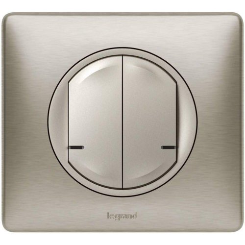 Розумний безпроводовий вимикач 2-клавішний (Celiane with NETATMO) [Тітан]