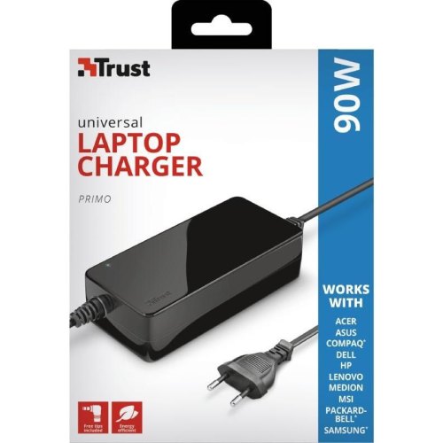 Адаптер живлення Trust Primo 90W-19V Universal Laptop BLACK