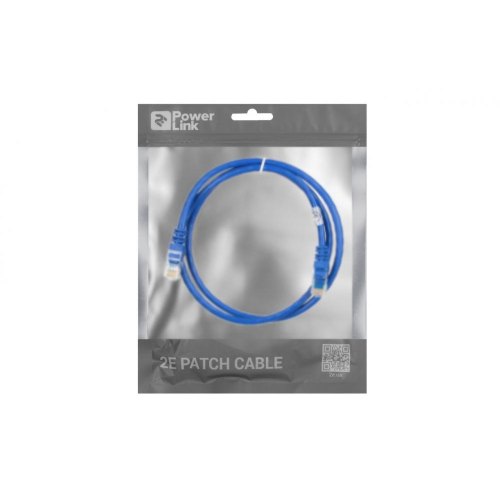 Патч-корд 2E САТ 6, UTP, 1м, 26AWG, RJ45, 7/0.16, Cu, PVC, синій