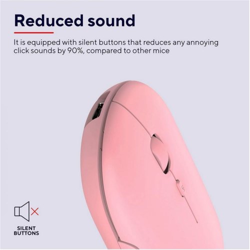 Мишка бездротова Trust Puck Rechargeable Ultra-Thin BT WL Silent Pink