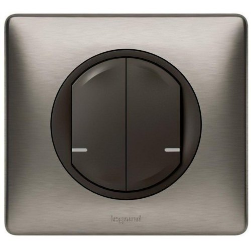 Розумний безпроводовий вимикач 2-клавішний (Celiane with NETATMO) [Графіт]