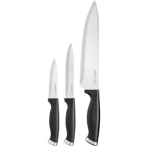 Набір ножів Ardesto Gemini Gourmet, 3 предмети, нержавіюча сталь/пластик, чорний (AR2103BL)