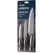 Набір ножів Ardesto Gemini Gourmet, 3 предмети, нержавіюча сталь/пластик, чорний (AR2103BL)