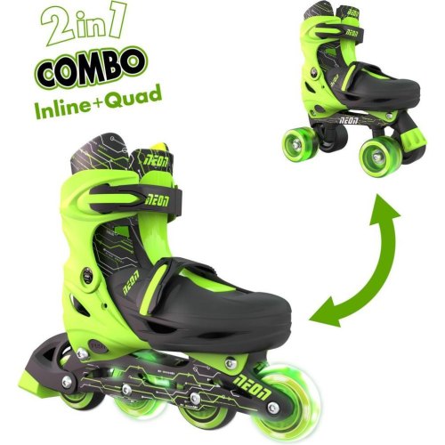 Ролики NEON COMBO SKATES Салатовий (Розмір 30-33)