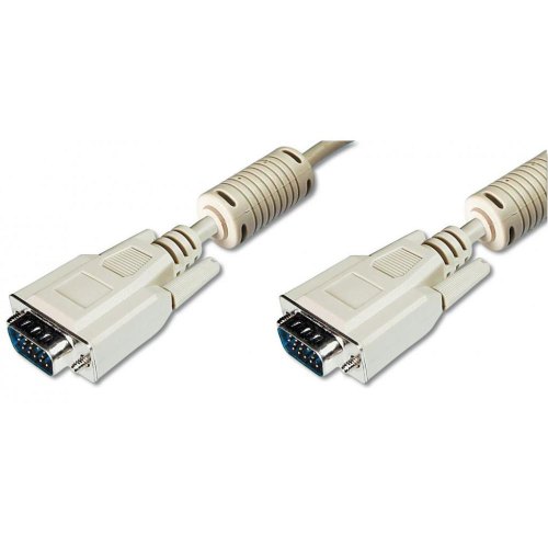 Кабель Digitus VGA (HDDB15M/M) 1.8m, ferrite, biege