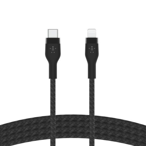 Кабель Belkin USB-С - Lightning, BRAIDED SILICONE, 1m, black