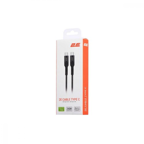 Кабель 2E USB-C - USB-C PD 3.1 240W Aluminum Shell 1m Black