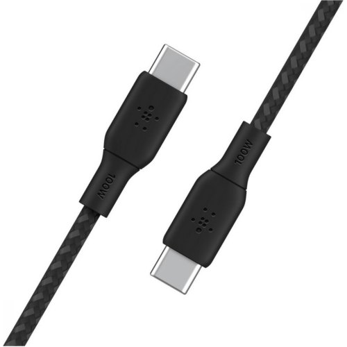 Кабель Belkin USB-С - USB-С 2м, 100Вт, плетений, чорний
