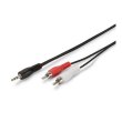 Кабель Digitus аудіо (jack 3.5мм-M/RCA-Mx2) Stereo Cable 5м