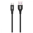 Кабель 2E USB-A - microUSB 1м, Glow, чорний