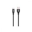 Кабель 2E USB-A - microUSB 1м, Glow, чорний