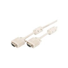 Кабель DIGITUS VGA, HD15 M/M, 5.0m, 2xferrite