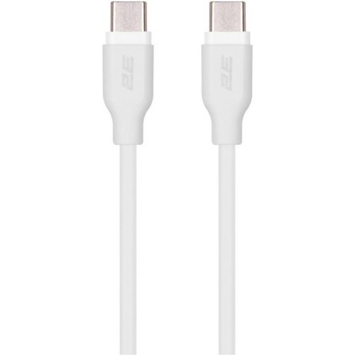 Кабель 2E USB-C - USB-C Glow 60W 1m White