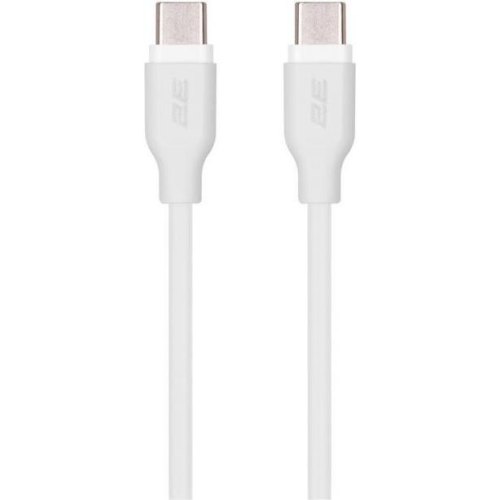 Кабель 2E USB-C - USB-C Glow 60W 1m White