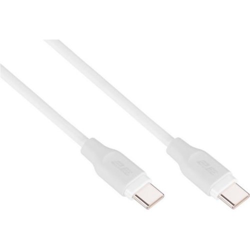 Кабель 2E USB-C - USB-C Glow 60W 1m White