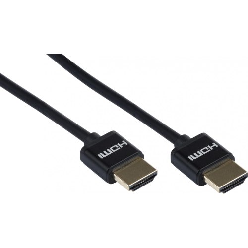 Кабель 2E HDMI (M/M), 2м, 2.0, Slim High Speed Aluminum, чорний