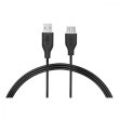 Кабель 2E USB-A (AM/AF), 3m, black