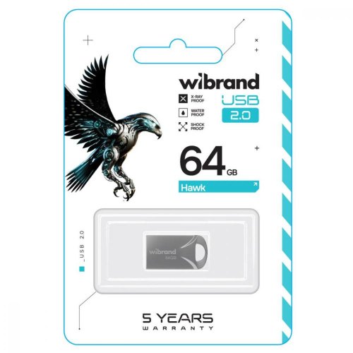 USB Flash Wibrand USB 2.0 Hawk 64Gb Silver