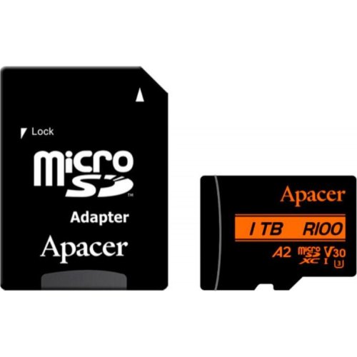 microSDXC (UHS-1 U3) Apacer A2 1TB class 10 V30 (R100MB/s, W80MB/s) (adapter SD)