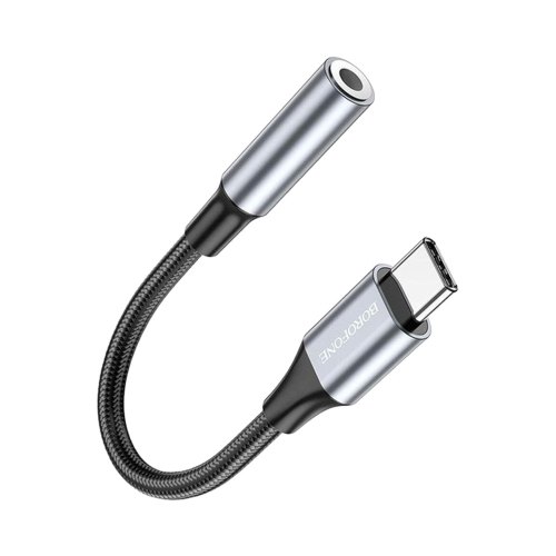 Адаптер BOROFONE BV16 Type-C to 3.5mm digital audio converter Metal Gray