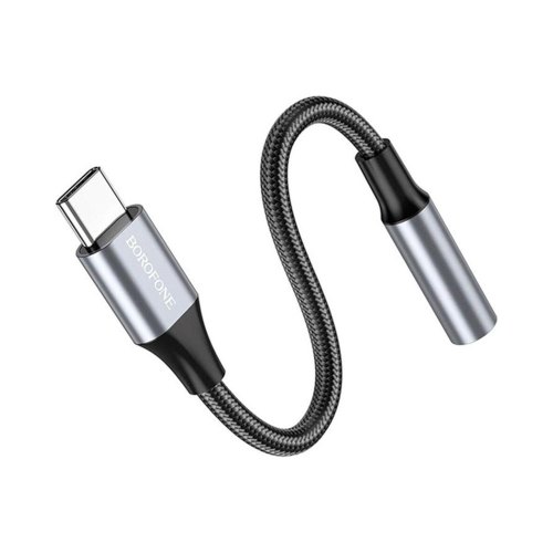 Адаптер BOROFONE BV16 Type-C to 3.5mm digital audio converter Metal Gray