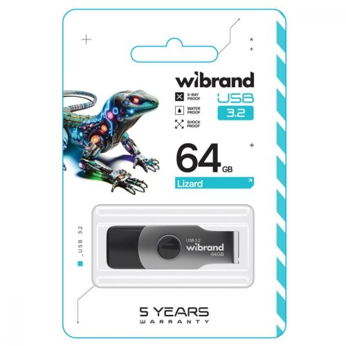 USB Flash Wibrand USB 3.2 Gen1 Lizard 64GB Black
