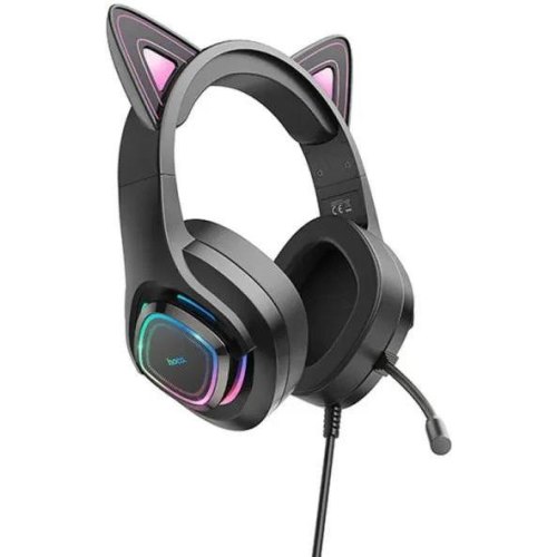 Навушники HOCO W107 Cute cat luminous cat ear gaming headphones Phantom Cat