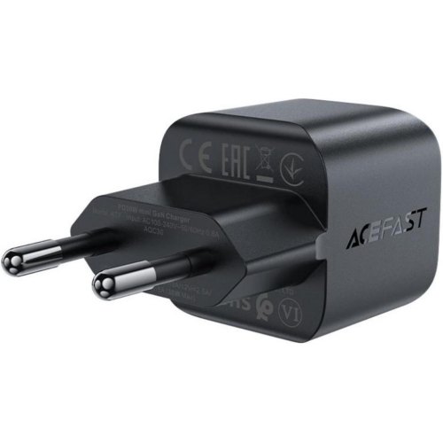 Мережевий зарядний пристрій ACEFAST A77 mini PD30W GaN USB-C charger Black