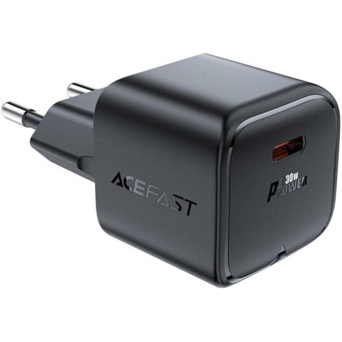 Мережевий зарядний пристрій ACEFAST A77 mini PD30W GaN USB-C charger Black