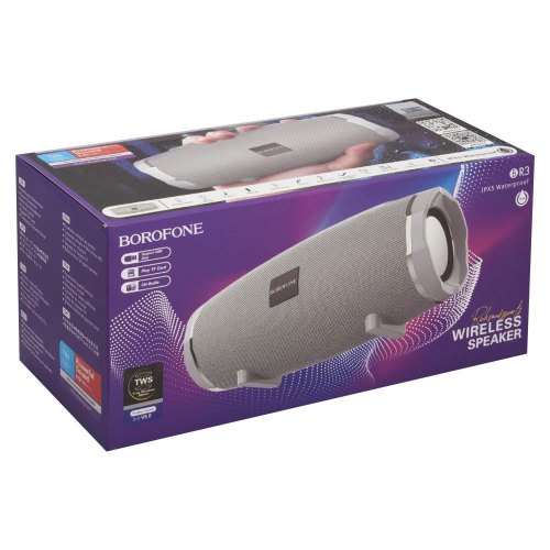 Портативна колонка BOROFONE BR3 Rich sound sports wireless speaker Grey