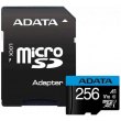 microSDXC (UHS-1) A-DATA Premier 256Gb Class 10 А1 (R-100Mb/s)  (adapter SD)