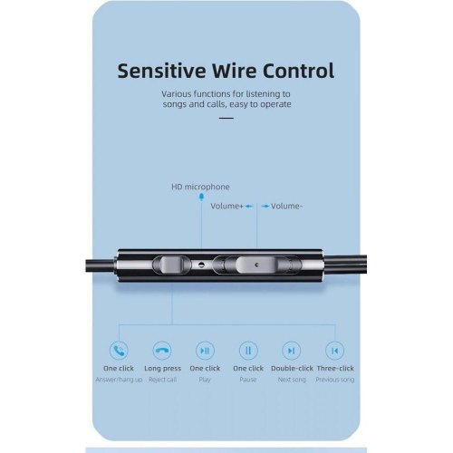 Навушники ESSAGER M15 3.5mm Earphone Black