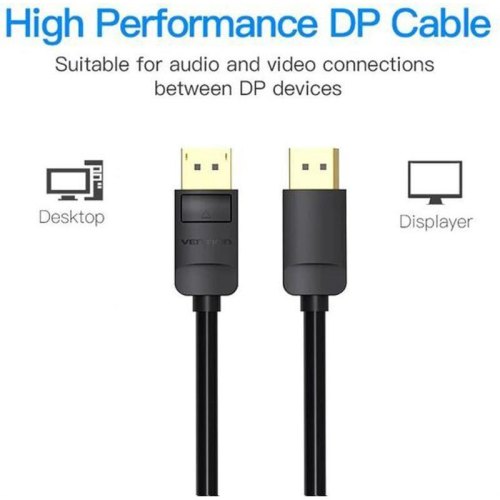 Кабель Vention DisplayPort  4К Cable 1M Black (HACBF)