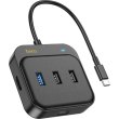 Хаб HOCO HB37 Easy link 6-in-1 Multiport Adapter(HDTV+RJ45+USB3.0+USB2.0*2+PD100W) Black