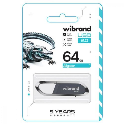 USB Flash Wibrand USB 2.0 Aligator 64Gb Grey