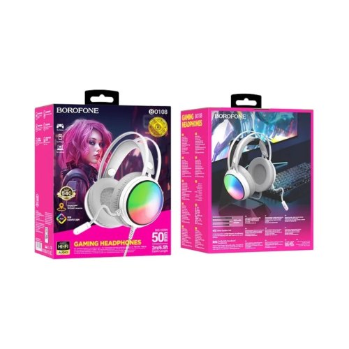 Навушники BOROFONE BO108 Flame gaming headphones White